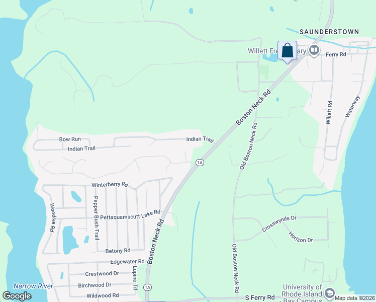 map of restaurants, bars, coffee shops, grocery stores, and more near 11 Parsley Lane in Narragansett