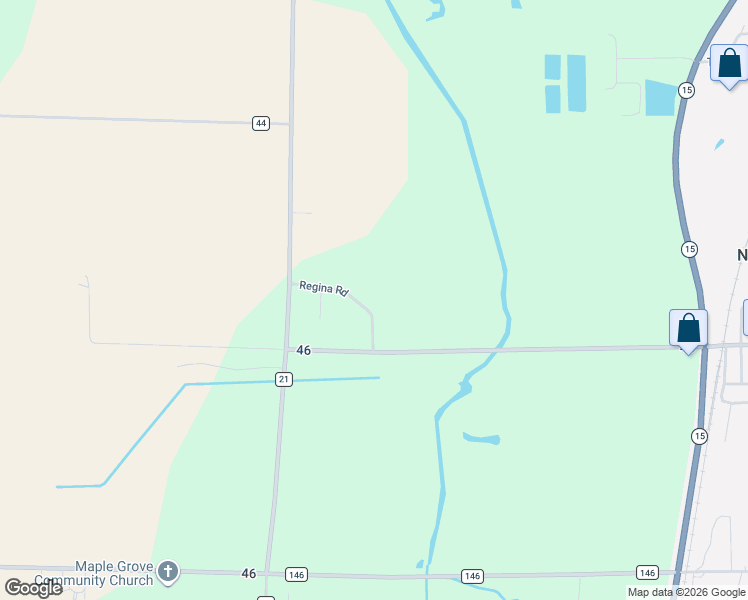 map of restaurants, bars, coffee shops, grocery stores, and more near 20053 Regina Rd in New Paris
