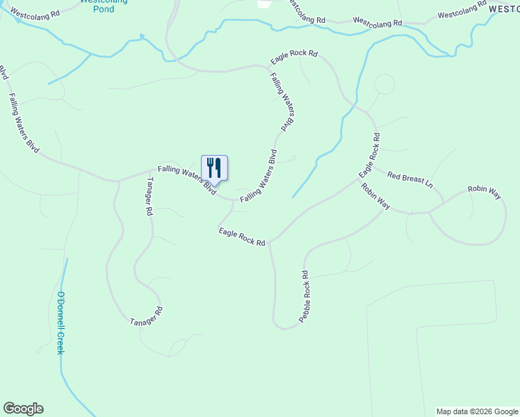map of restaurants, bars, coffee shops, grocery stores, and more near Falling Waters Blvd in Pike