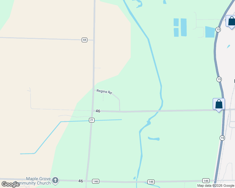 map of restaurants, bars, coffee shops, grocery stores, and more near 20053 Regina Rd in New Paris