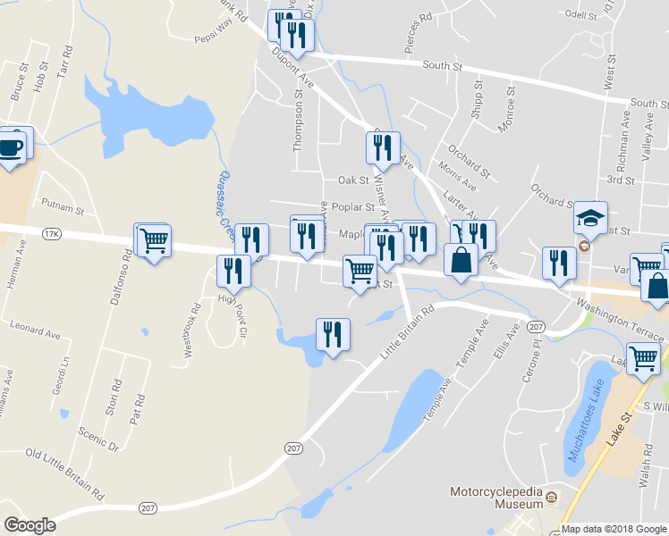 map of restaurants, bars, coffee shops, grocery stores, and more near 753 Broadway in Newburgh