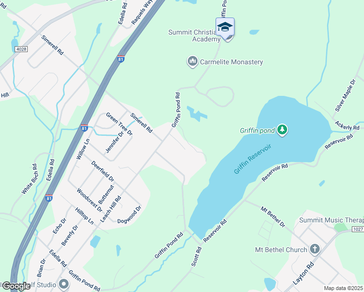 map of restaurants, bars, coffee shops, grocery stores, and more near 4009 Pond View Drive in Lackawanna County