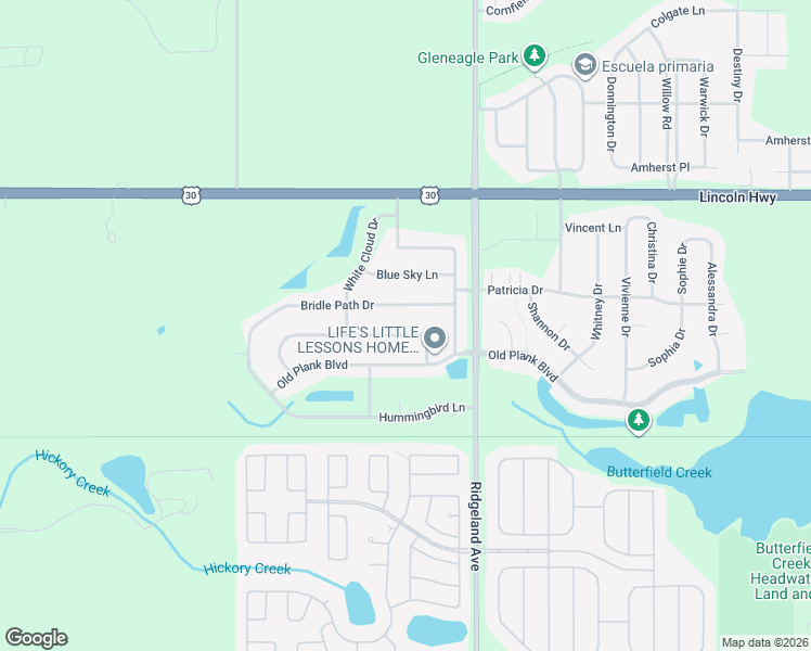 map of restaurants, bars, coffee shops, grocery stores, and more near 6500 Pasture Side Trail in Matteson