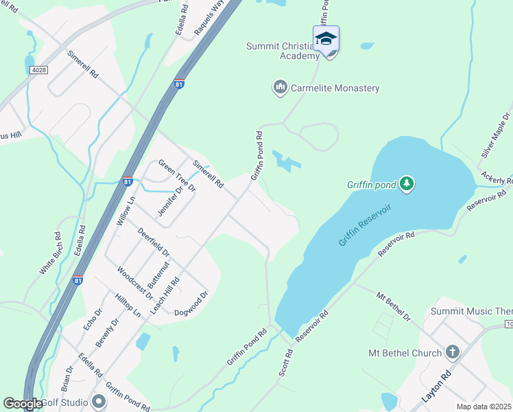 map of restaurants, bars, coffee shops, grocery stores, and more near 4015 Pond View Drive in Lackawanna County