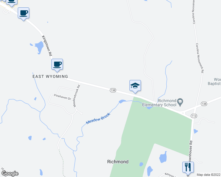 map of restaurants, bars, coffee shops, grocery stores, and more near 116 Kingstown Road in Richmond