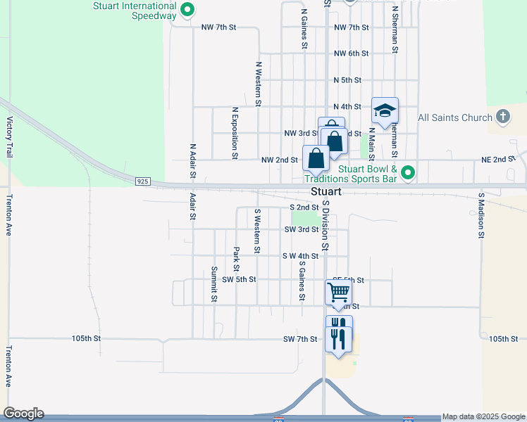 map of restaurants, bars, coffee shops, grocery stores, and more near 324 South 2nd Street in Stuart