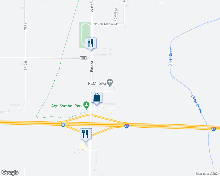 map of restaurants, bars, coffee shops, grocery stores, and more near 29 East Street in Shelby