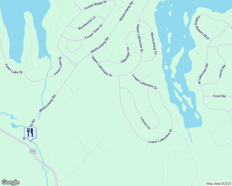 map of restaurants, bars, coffee shops, grocery stores, and more near 234 Lower Lakeview Drive in Hawley