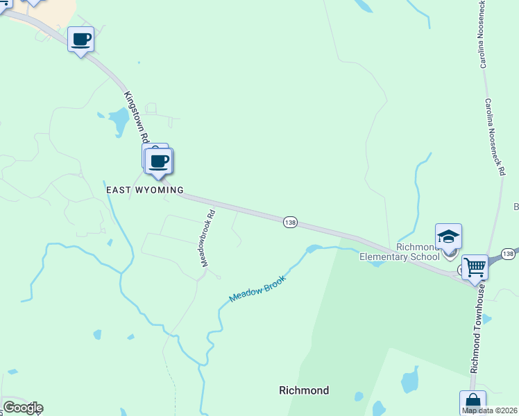 map of restaurants, bars, coffee shops, grocery stores, and more near 126 Kingstown Road in Richmond