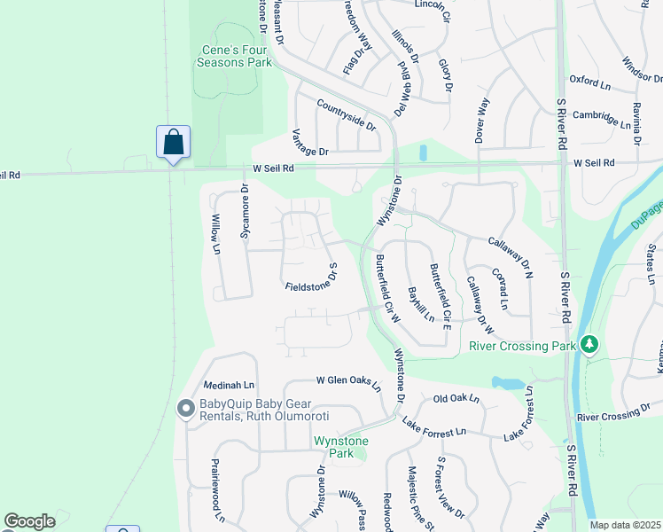map of restaurants, bars, coffee shops, grocery stores, and more near 1635 Fieldstone Drive South in Shorewood