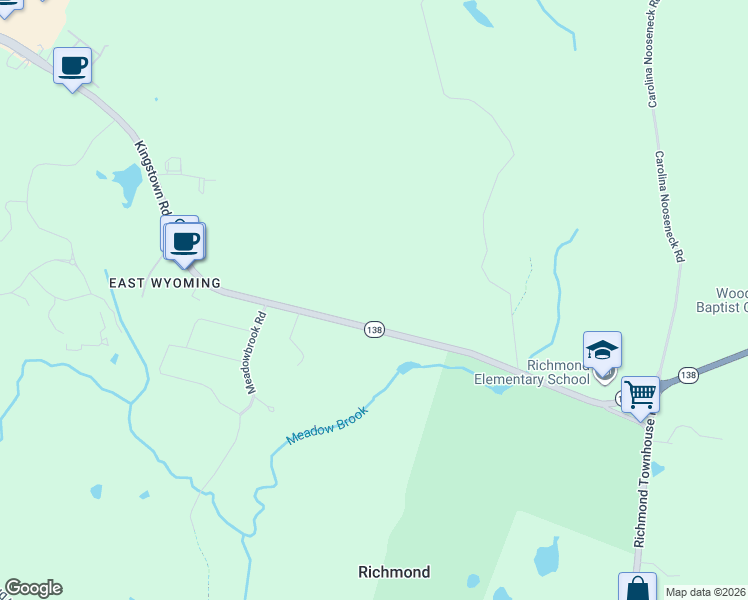 map of restaurants, bars, coffee shops, grocery stores, and more near 116 Kingstown Road in Richmond