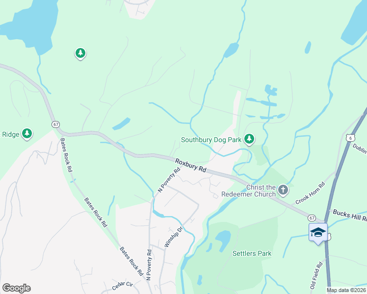 map of restaurants, bars, coffee shops, grocery stores, and more near 390 Roxbury Road in Southbury