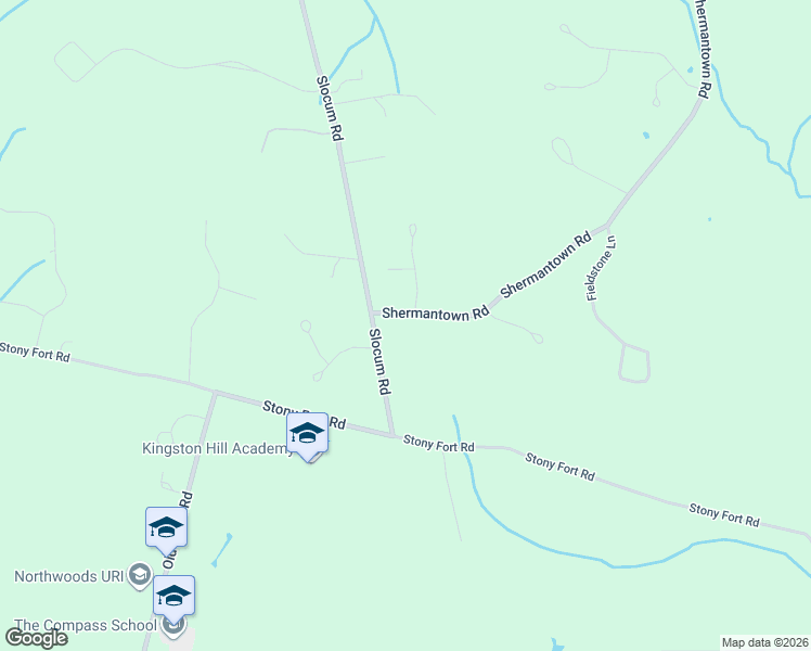 map of restaurants, bars, coffee shops, grocery stores, and more near 1640 Shermantown Road in North Kingstown