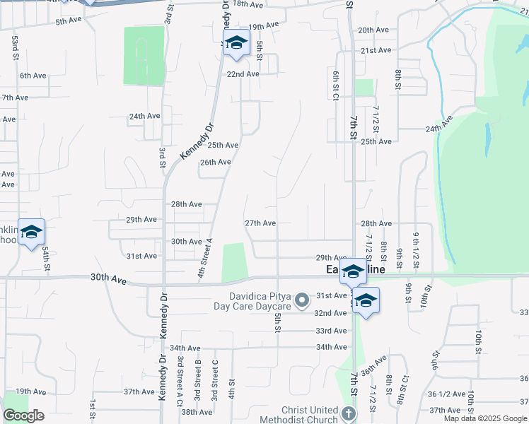 map of restaurants, bars, coffee shops, grocery stores, and more near 476 26th Avenue Court in East Moline