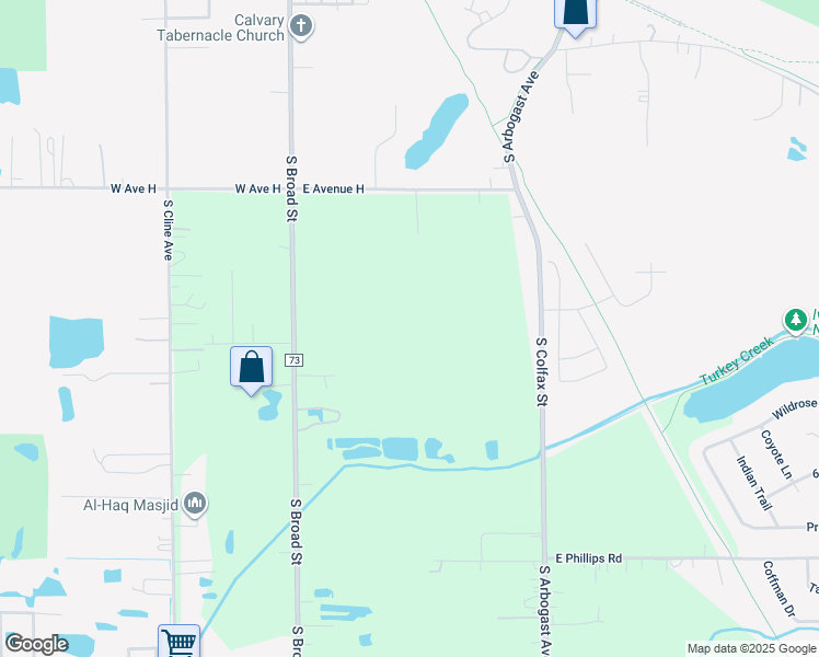map of restaurants, bars, coffee shops, grocery stores, and more near 1314 North Wood Street in Griffith