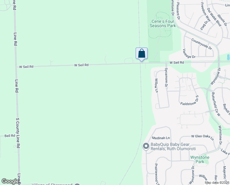 map of restaurants, bars, coffee shops, grocery stores, and more near 25851 West Seil Road in Shorewood