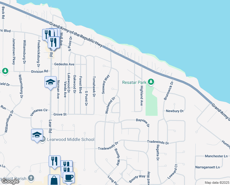 map of restaurants, bars, coffee shops, grocery stores, and more near 222 Westwind Drive in Avon Lake