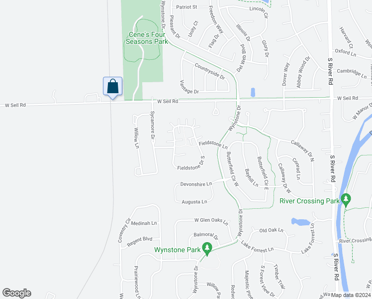 map of restaurants, bars, coffee shops, grocery stores, and more near 1712 Fieldstone Court in Shorewood