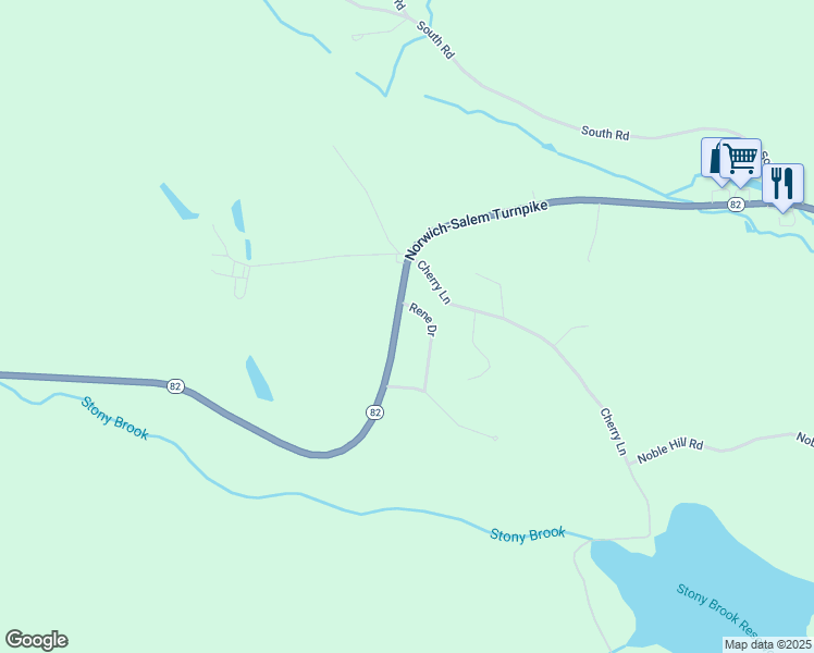map of restaurants, bars, coffee shops, grocery stores, and more near 164 Norwich-Salem Turnpike in Montville