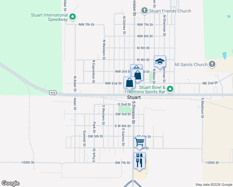 map of restaurants, bars, coffee shops, grocery stores, and more near in Stuart