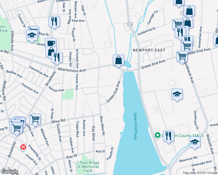 map of restaurants, bars, coffee shops, grocery stores, and more near 197 Vernon Avenue in Middletown