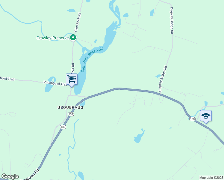 map of restaurants, bars, coffee shops, grocery stores, and more near Usquepaugh Road in Richmond