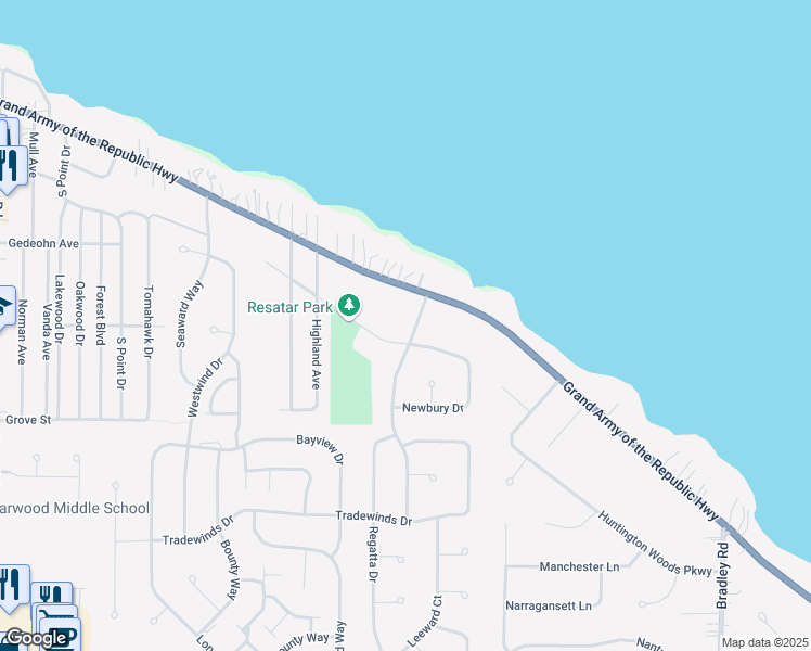 map of restaurants, bars, coffee shops, grocery stores, and more near 110 Brunswick Drive in Avon Lake