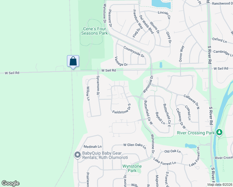 map of restaurants, bars, coffee shops, grocery stores, and more near 1678 Fieldstone Drive North in Shorewood