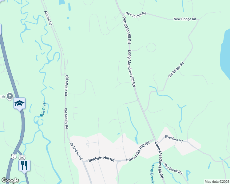 map of restaurants, bars, coffee shops, grocery stores, and more near 5 Rajcula Farm Road in Brookfield