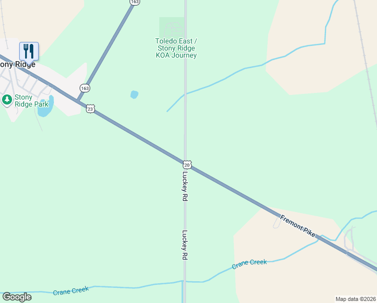 map of restaurants, bars, coffee shops, grocery stores, and more near 5086 Fremont Pike in Perrysburg