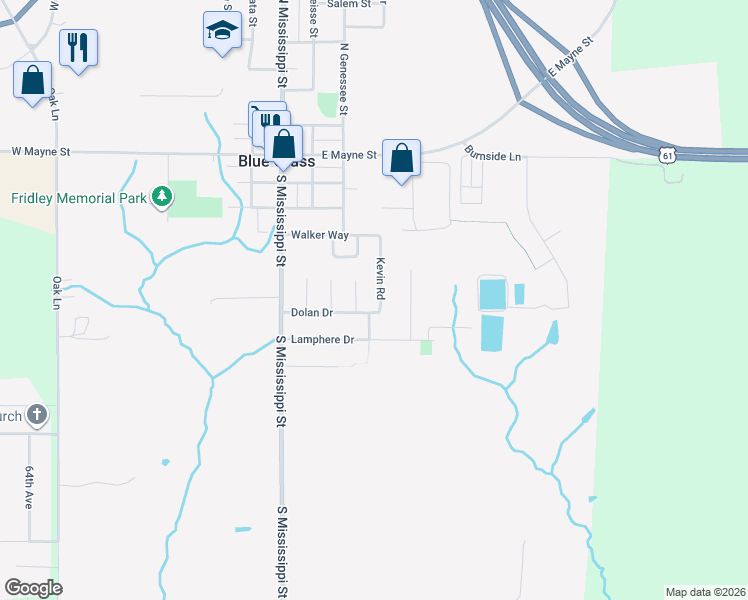 map of restaurants, bars, coffee shops, grocery stores, and more near 533 Danielle Court in Blue Grass
