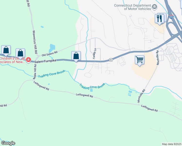map of restaurants, bars, coffee shops, grocery stores, and more near 29 Trading Cove Circle in Norwich