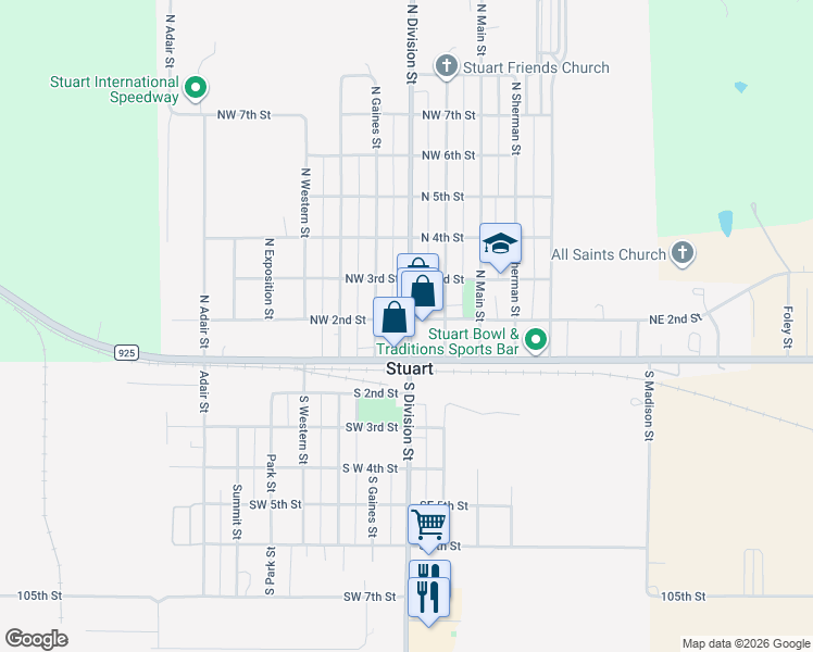map of restaurants, bars, coffee shops, grocery stores, and more near 101 Northwest 2nd Street in Stuart