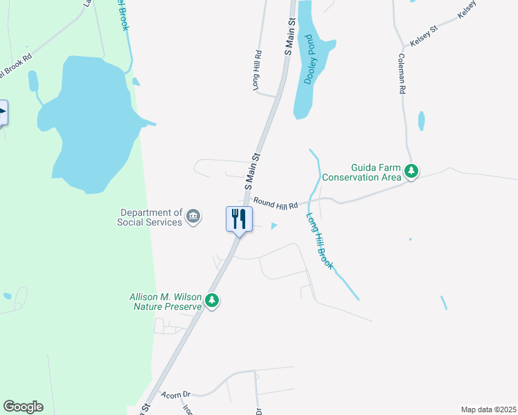 map of restaurants, bars, coffee shops, grocery stores, and more near 9 Round Hill Road in Middletown