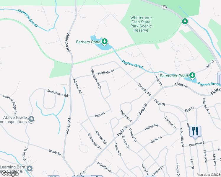 map of restaurants, bars, coffee shops, grocery stores, and more near 51 Tanglewood Lane in Naugatuck