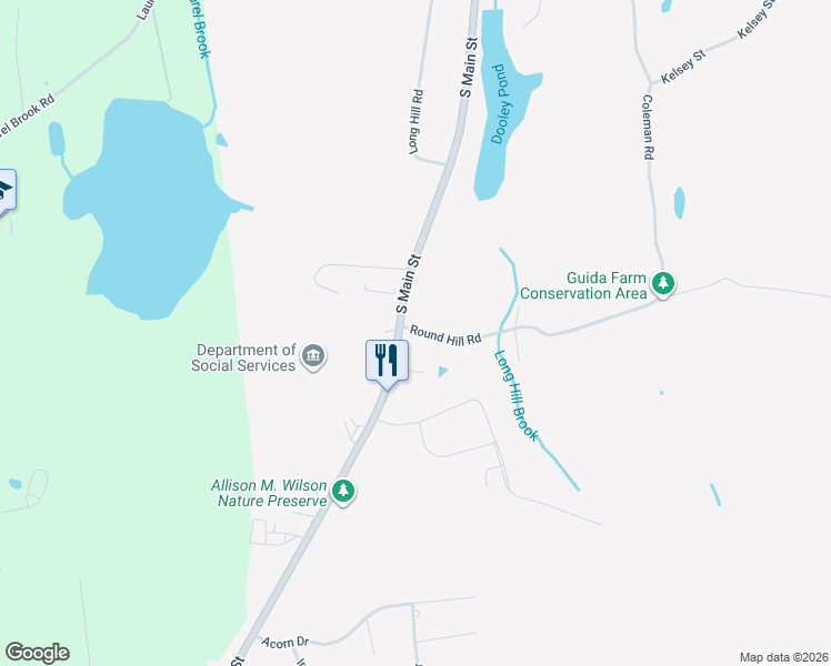 map of restaurants, bars, coffee shops, grocery stores, and more near 9 Round Hill Road in Middletown