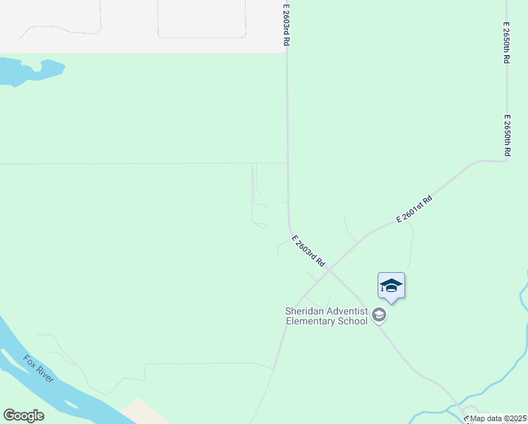 map of restaurants, bars, coffee shops, grocery stores, and more near 2572 North 3959th Road in Sheridan