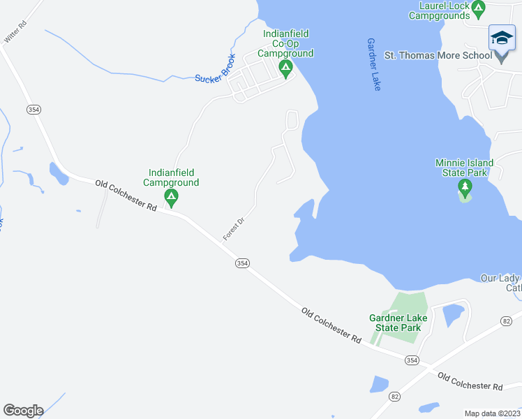 map of restaurants, bars, coffee shops, grocery stores, and more near 33 Forest Drive in Salem