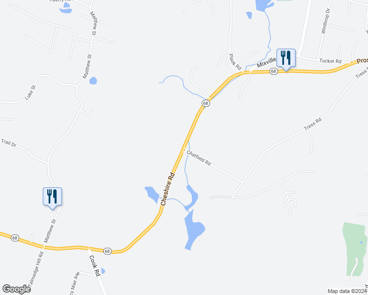 map of restaurants, bars, coffee shops, grocery stores, and more near Prospect Road in New Haven