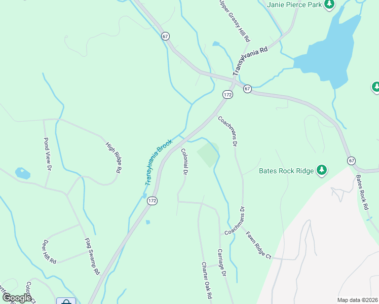 map of restaurants, bars, coffee shops, grocery stores, and more near 7 Colonial Drive in Southbury