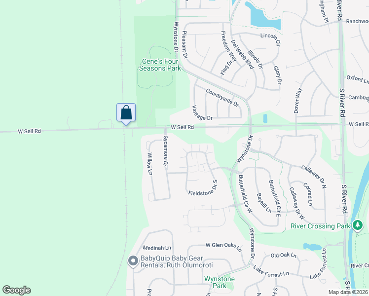 map of restaurants, bars, coffee shops, grocery stores, and more near 1746 Fieldstone Drive North in Shorewood