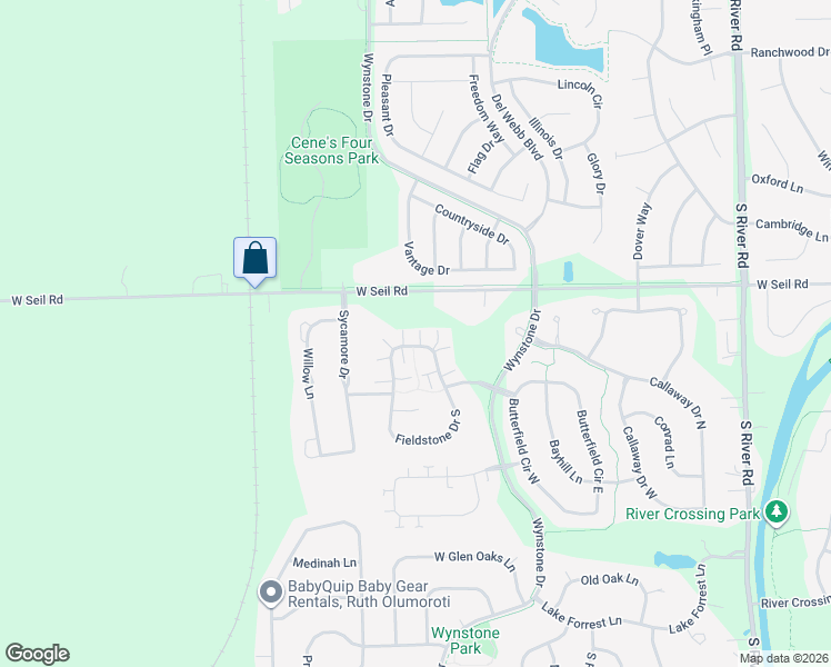 map of restaurants, bars, coffee shops, grocery stores, and more near 1712 Fieldstone Drive South in Shorewood