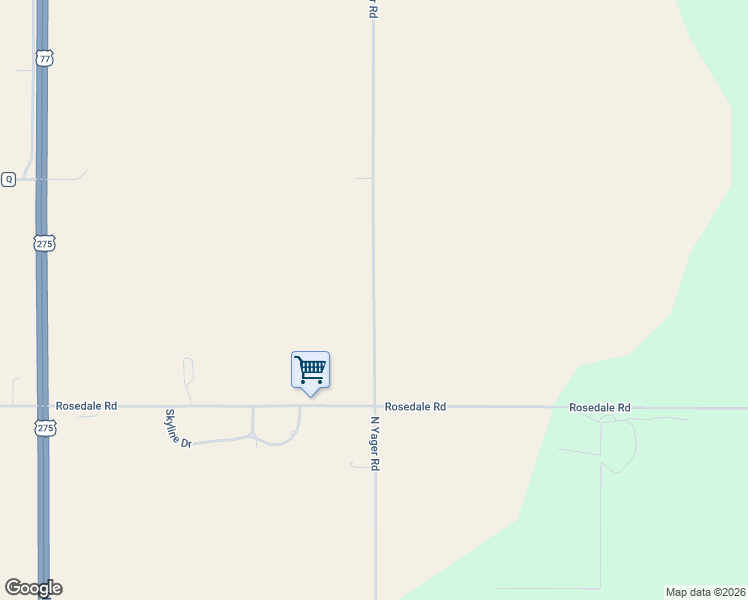 map of restaurants, bars, coffee shops, grocery stores, and more near North Yager Road in Fontanelle