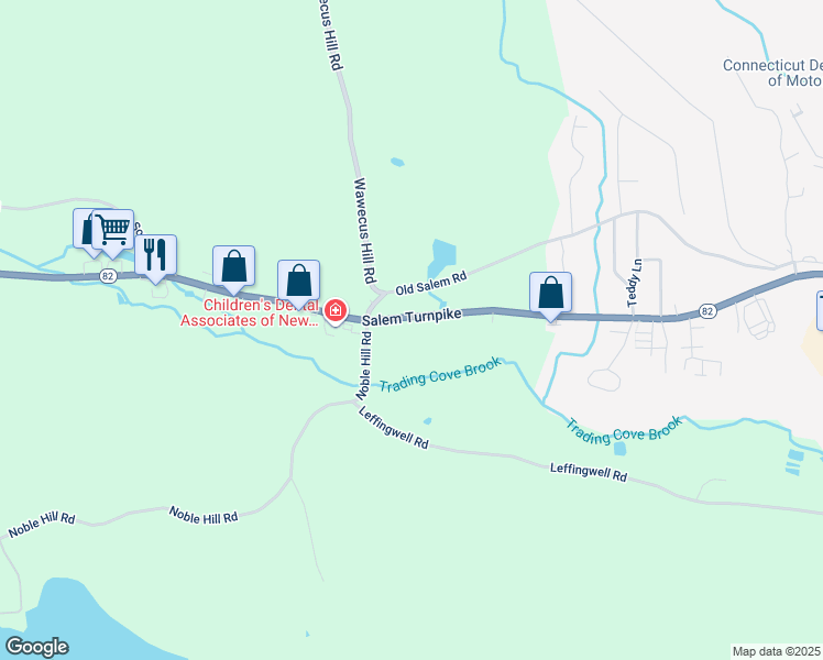 map of restaurants, bars, coffee shops, grocery stores, and more near 380 Salem Turnpike in Bozrah