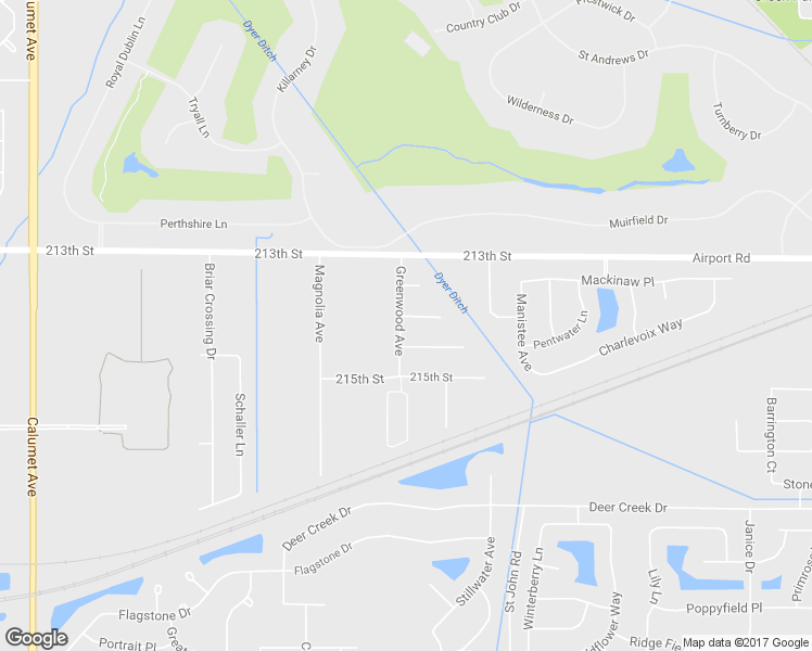 map of restaurants, bars, coffee shops, grocery stores, and more near 1416 Meadow Lane in Dyer