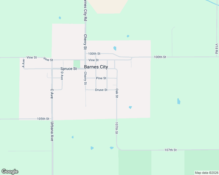 map of restaurants, bars, coffee shops, grocery stores, and more near Elm Street in Barnes City