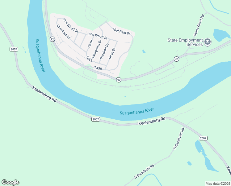 map of restaurants, bars, coffee shops, grocery stores, and more near 33 Black Diamond Beach Road in Tunkhannock