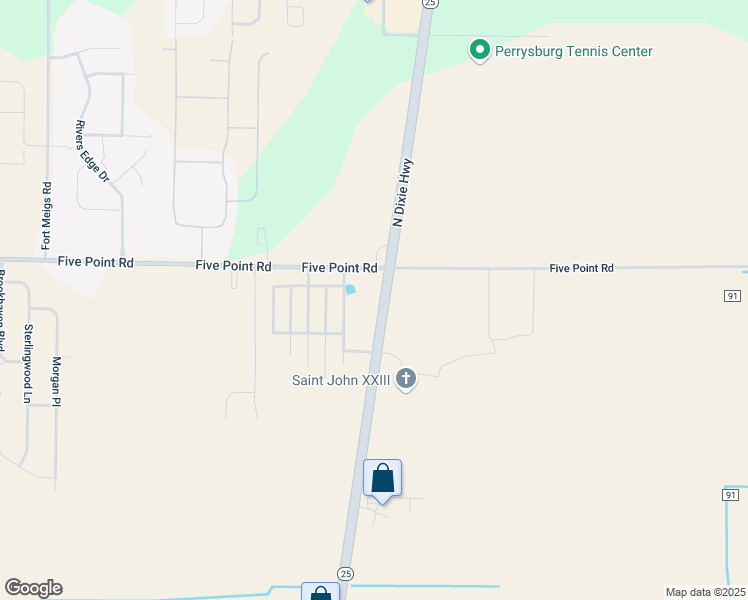 map of restaurants, bars, coffee shops, grocery stores, and more near 24477 North Dixie Highway in Perrysburg