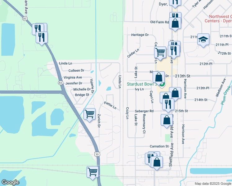map of restaurants, bars, coffee shops, grocery stores, and more near 331 Lisa Lane in Lynwood