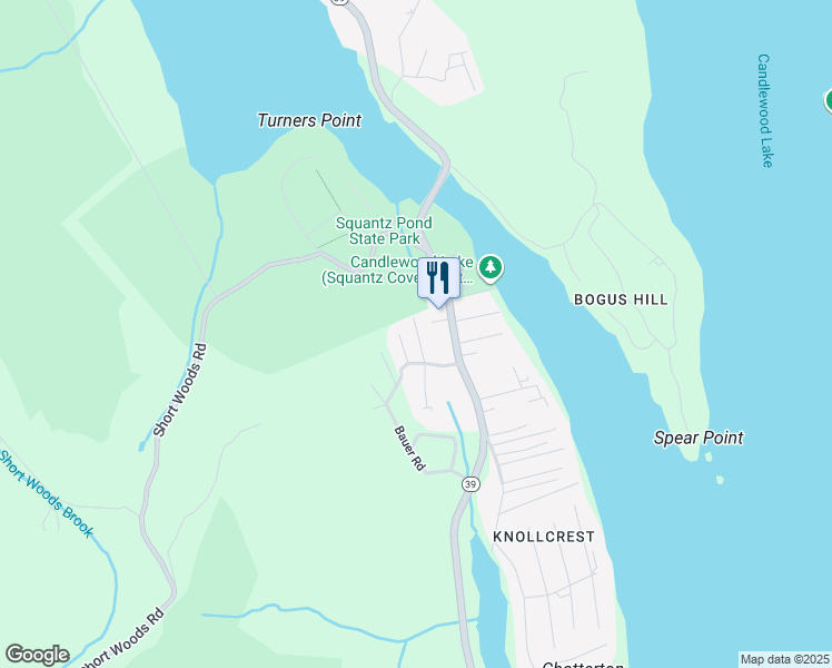 map of restaurants, bars, coffee shops, grocery stores, and more near 4 Rose Lane in New Fairfield